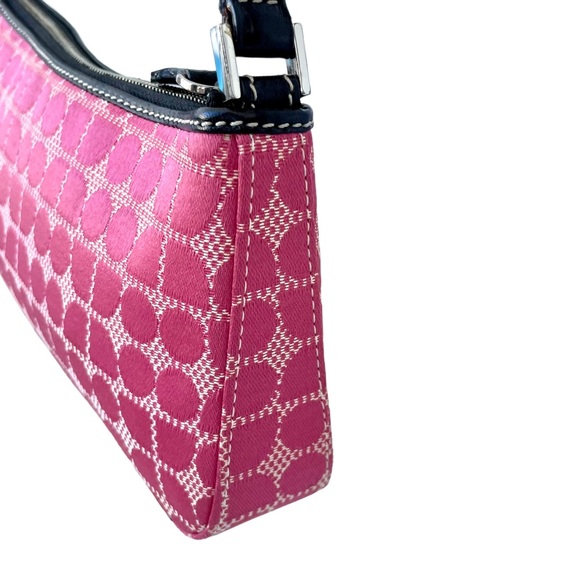 Kate Spade Noel Pink Dot & Leather Mini Shoulder Bag/Baguette Designer Handbag - Picture 11 of 12